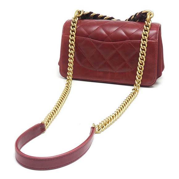 Chanel Red Matelasse Shoulder Chain 2WAY Bag - Picture 1 of 10
